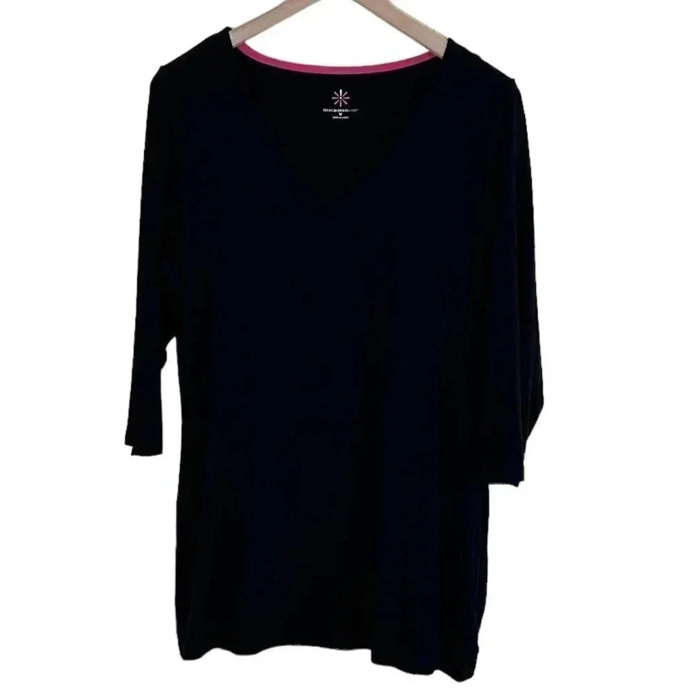 Isaac Mizrahi Live Black Top Size Medium
